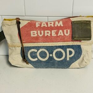 Upcycled Farm Bureau Co-Op Canvas Wristlet